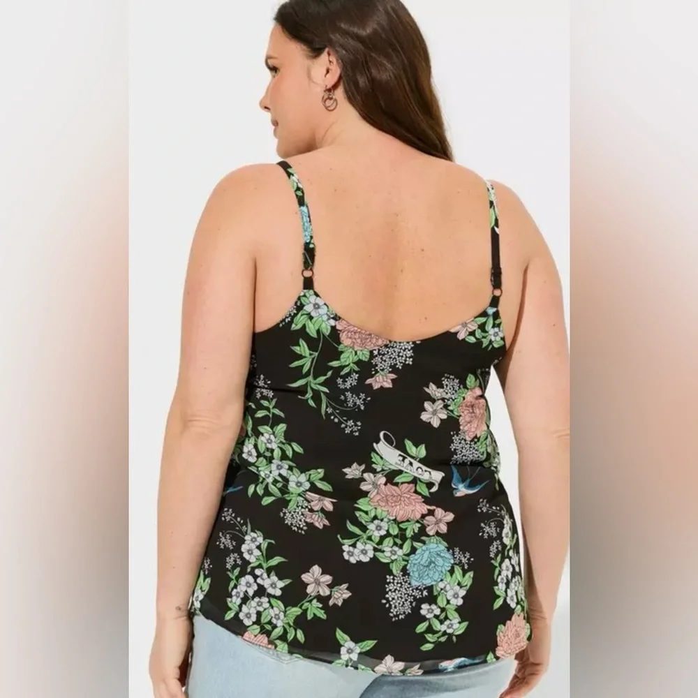 Torrid Sophie Chiffon Swing Cami - Love Bird Print - Picture 2 of 8
